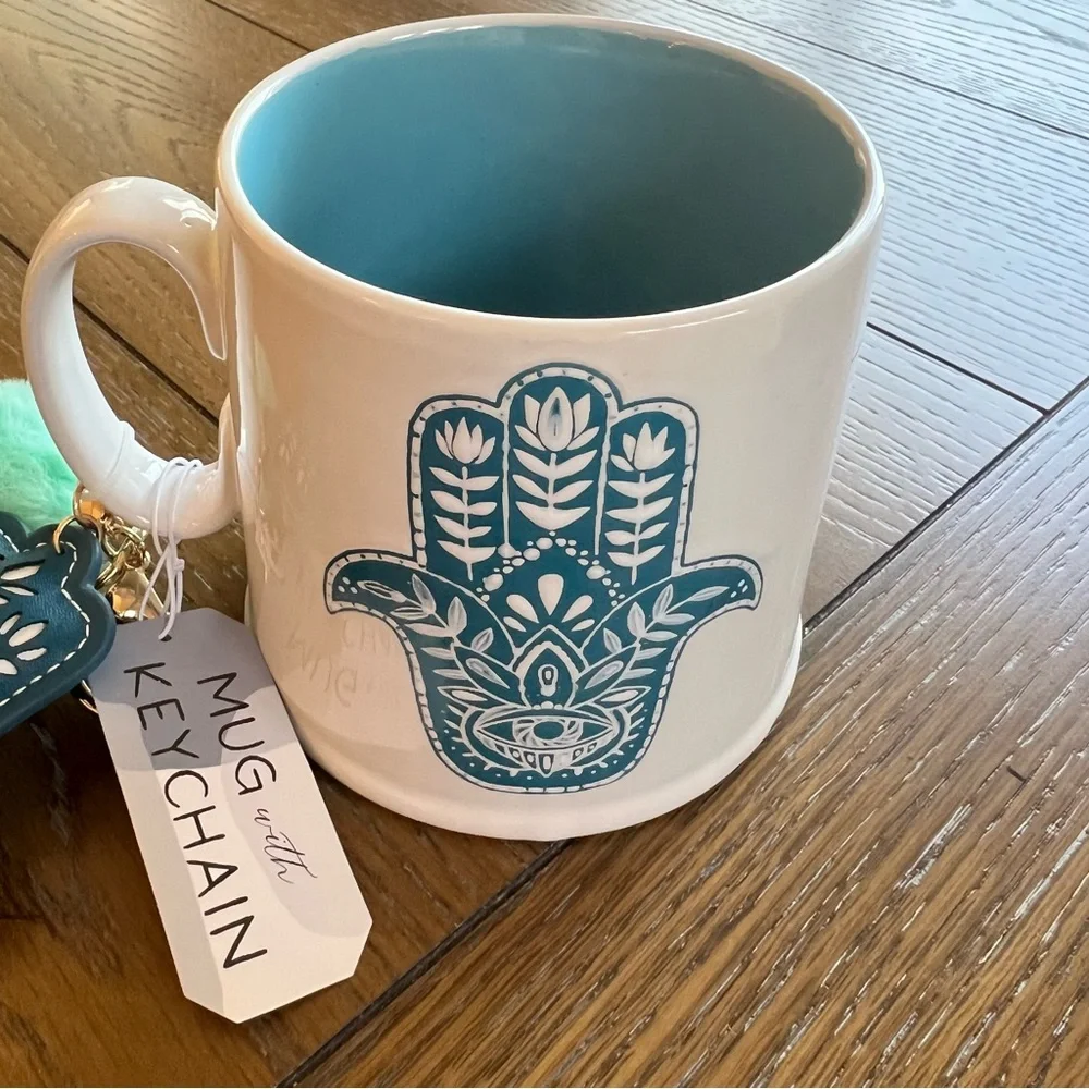 Bohemian Hamsa Mug Hamsa keychain Bonus NWT - Picture 9 of 11
